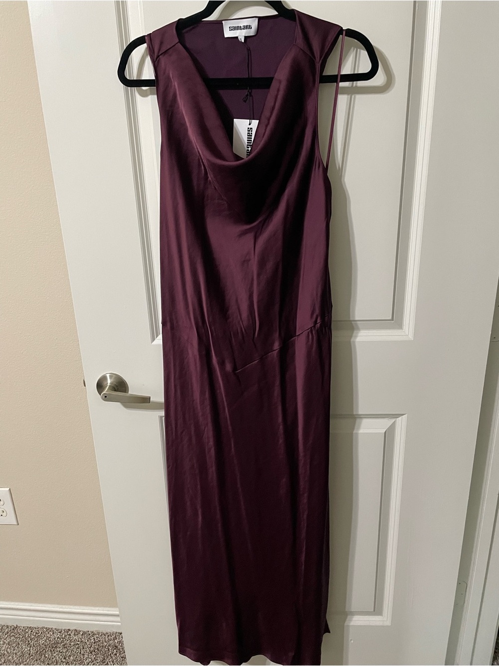 NWT Saint Art Celeste Grape Cowl Neck Twist Back Maxi Dress XL $356